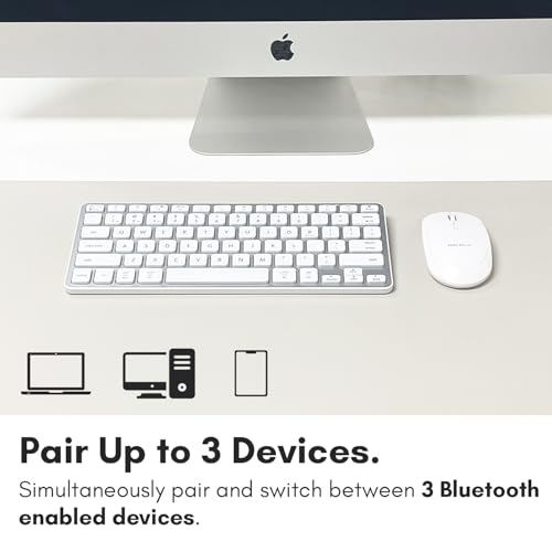 Macally Backlit Bluetooth Keyboard | Compatible With Apple MacBook Pro/Air, iMac, Mac Pro/Mini | Small Wireless for Mac