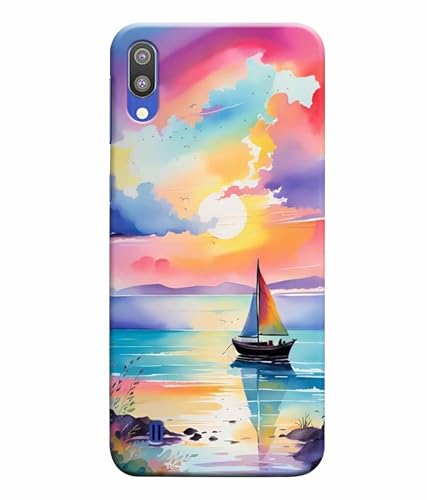 Image of Printed Hard Back Case Cover & Compatible for Samsung Galaxy M10 | Vector Ship Nature Art (Multicolor) - D1209