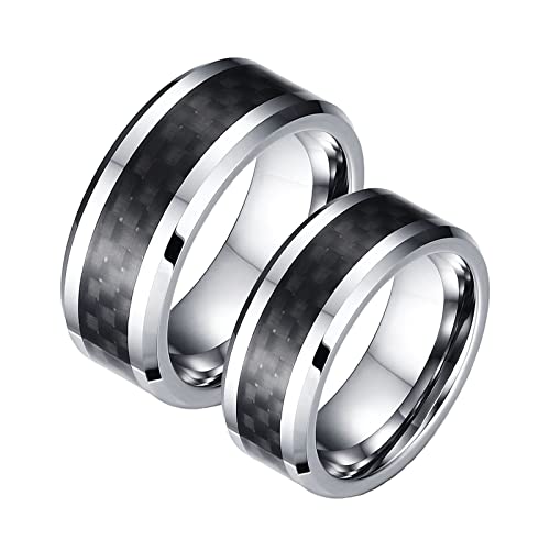 Anillo de plata de tungsteno pulido de alta joyería para boda