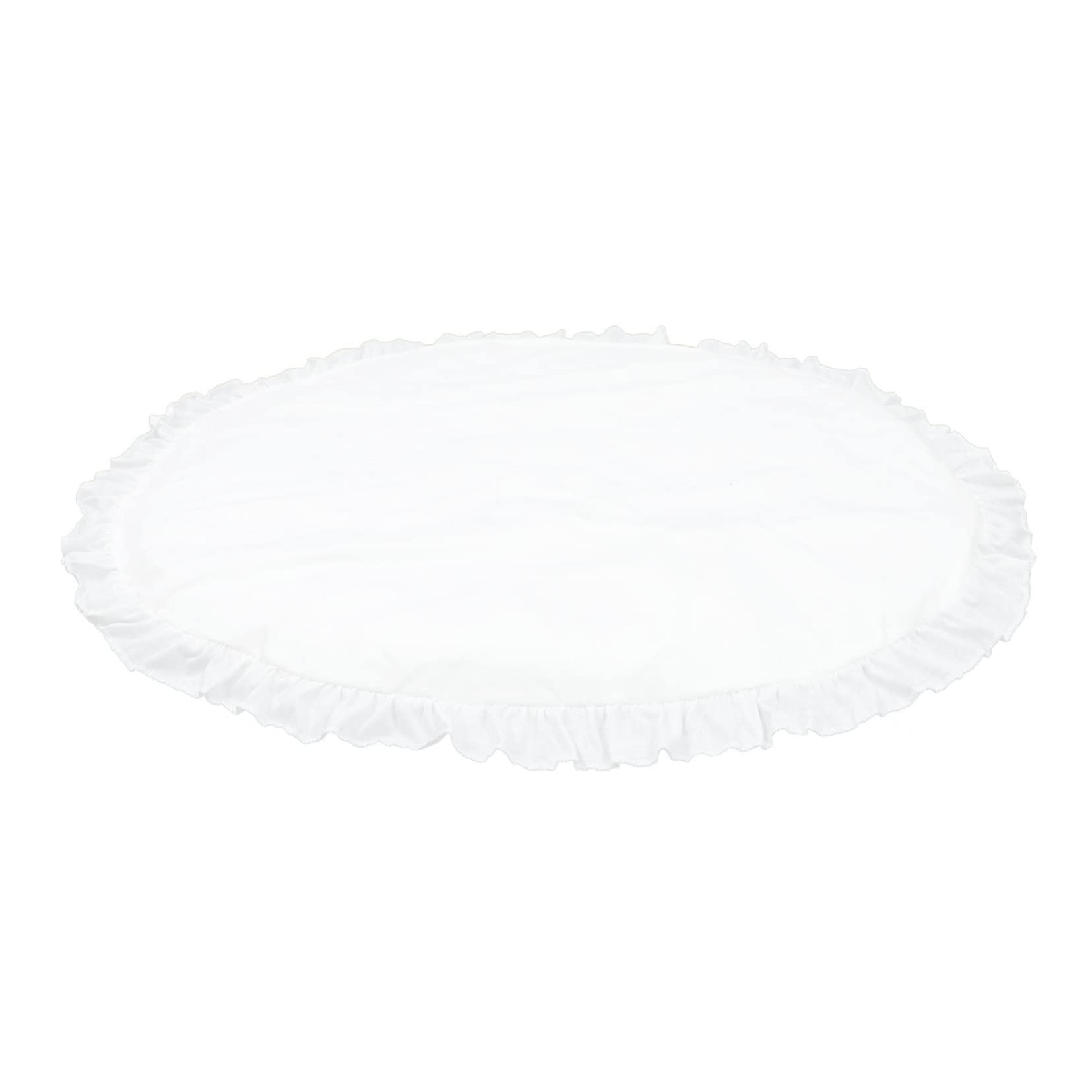 Tapis de jeu rond pour bébé avec bordure blanche unie, design épuré et mousse solide