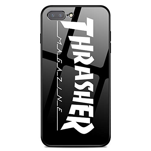 Thrasher Magazine Fire Flame Phone case for iPhone 7 Plus Liquid Silicone Hard