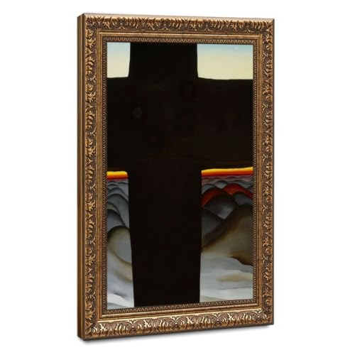 Croix noire Nouveau-Mexique Georgia O'Keeffe cadre salon moderne 30x45cm