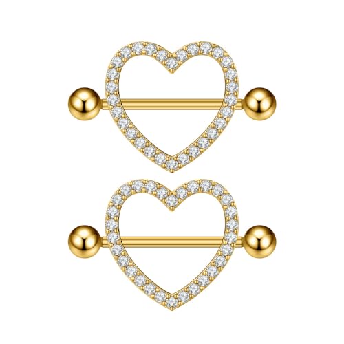 IMINI Barres de Piercing en Forme de Cœur en Cristal 14G - Bijoux Corporels en Oxyde de Zirconium...