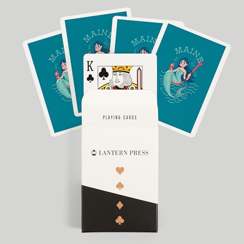 Lantern Press Maine Vintage Mascot Mermaid 52 Cartas Poker miniatura 6