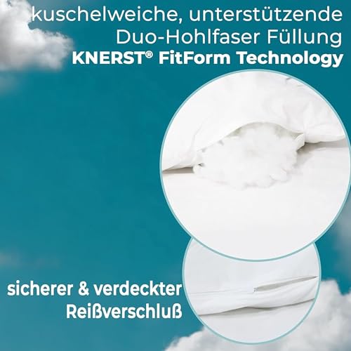 Kinderkopfkissen Kissen 40x60 - Ergonomisches Kissen Kinder für weiche Träume - Komfortkissen Kinder für optimale Stützkraft - Baby Kissen mit Baumwollbezug & waschbar 60°C - Made in Spain & Öko-Tex