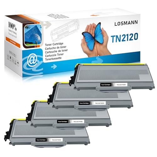 LOSMANN 4X Cartuchos de tóner Compatible para Brother TN 2120 TN2120 para Brother DCP 7030 DCP 7040 DCP 7045N HL 2140 HL 2150N HL 2170 HL 2170W MFC 7320 MFC 7340 MFC 7440N MFC 7840W