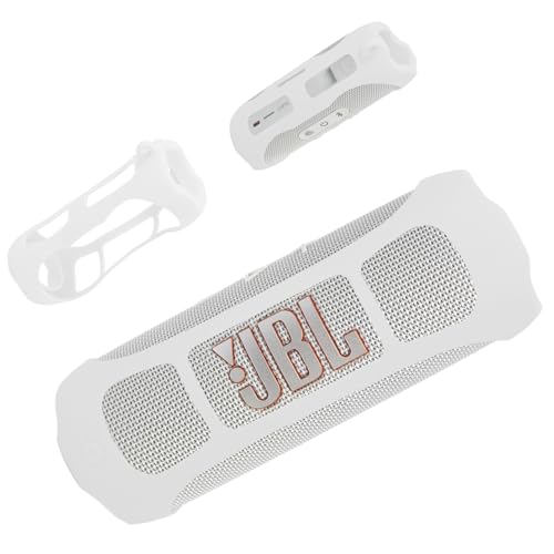 Coque silicone JBL Flip 7 blanche idéale pour le camping et la plage