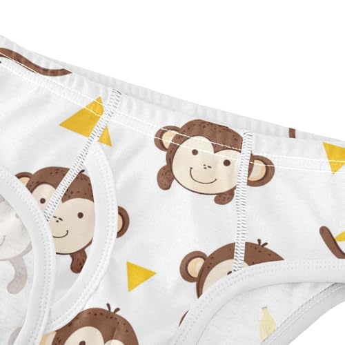 Wusikd Cute Monkey Boys' Underwear Cotton Boys Briefs Soft Toddler Underwear 2T4