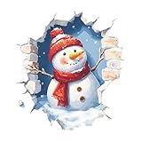 Wall Sticker Christmas Self-Adhesive, 3D Lustige Wandaufkleber Weihnachtens, Ablösbare Weihnachtsmann Wandaufklebers, Winter Weihnachtsdekorationen Für Badezimmer Küchen Schlafzimmer Kinderzimmer