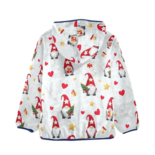 Cute Christmas Gnomes Stars Boys Zip up Jacket Fleece Outerwear Jackets for Fall Winter 3T2