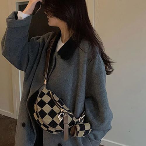 Modern And Practical Women's Brown Checkered Waist Bag Crossbody Bags Casual Shoulder Purse For Fashion Enthusiasts Brown Che4