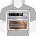 Elite Gourmet EAF1010D Programmable 10L Air Fryer Convection Countertop Oven, 8 Menu Settings, Temperature + Timer Controls, Bake, Toast, Broil, Air Fry, 1500W with Recipes, Steel Exterior