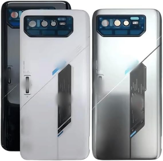 YOOOKOOO Compatible Rear Back Cover for Asus ROG 6 – Battery Door Housing Replacement Part (Grey with Lens)