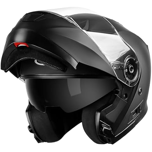 YEMA Modular Motorcycle Helmets, DOT Approved Full Face Motorcycle Helmet with with Flip Up Dual Visor for Men & Women - Street, Scooter, ATV, E-Bike
