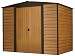 Arrow Woodridge Low Gable Steel Storage Shed, Coffee/Woodgrain 8 x 6 ft.
