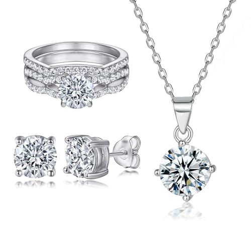 Ensemble de Bijoux en Moissanite et Or 14 Carats : Le Cadeau de Luxe Idéal
