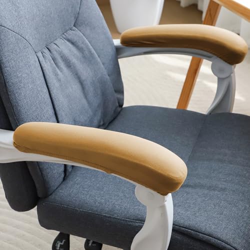 Image of HOKIPO 'SereneSolids' 140 GSM Armrest Covers for Office Chair (Elastic Style), 1 Pair, Camel (AR-5933-CML)