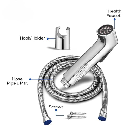 Image of Health Faucet for Toilet | Jet Spray | Self-Cleaning | Without Hose | Up to 40% Water Saving | Chrome Finish Complete Set