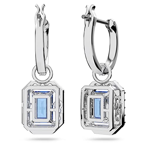 Swarovski Una Ohrringe, Rhodinierte Hängeohrringe mit Strahlenden Swarovski Kristallen – Ansicht 2