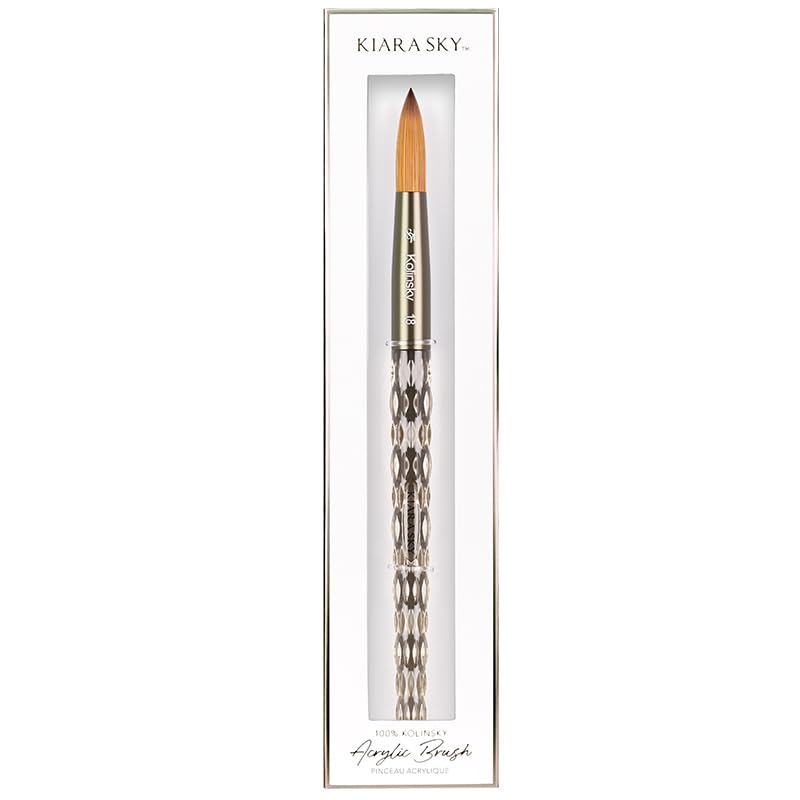 Kiara Sky Acrylic Brush #18 - Black, 100% Pure Kolinsky