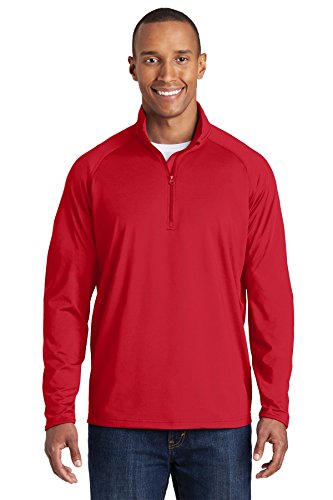 Sport-Tek Sport-Wick Stretch 1 2-Zip Pullover. ST850 True Red XL