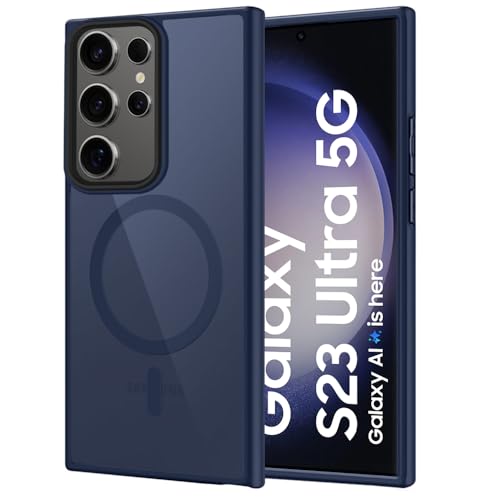 Image of SIZUKA Samsung S23 Ultra Magsafe Hard Back Case | Matte Design & 360 Protection | Military-Grade Samsung S23 Ultra Cover | Strong Magnet Back - Blue