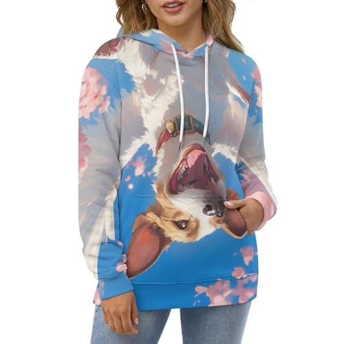 Sweat à capuche Chien Volant Fleur sweatshirt pullover mixte taille S - 2