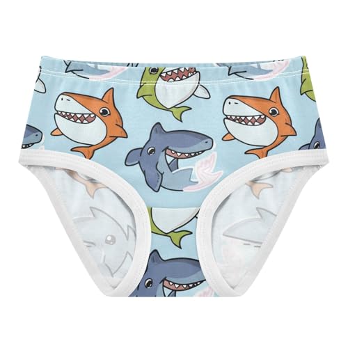 Girls Underwear Toddler 2t Cotton Panties for Girl Animals Briefs Girls Undies Cute Cartoon Sharks Light Blue