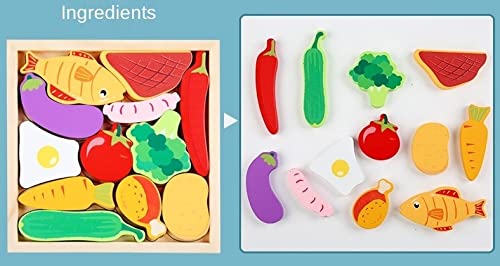 Smoneo 3+ Years Handcrafted 3D Wooden Jigsaw Puzzle; Pre Education Alphabet & Number Learning Multicolour Toy Blocks For Boys And Girls (16 Cm X 16 Cm, Ingredients) 2