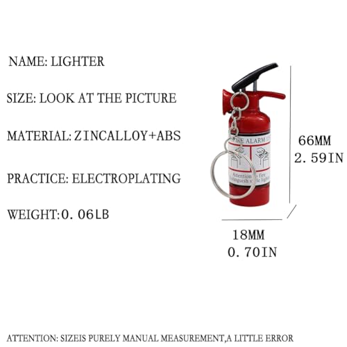 Encendedor con forma de extintor rojo recargable miniatura 6