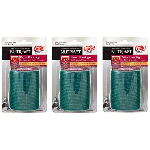 Nutri-Vet 3 Pack of Bitter Bandage for Pets, 2 Inches Wide, Discourages Chewing Cover