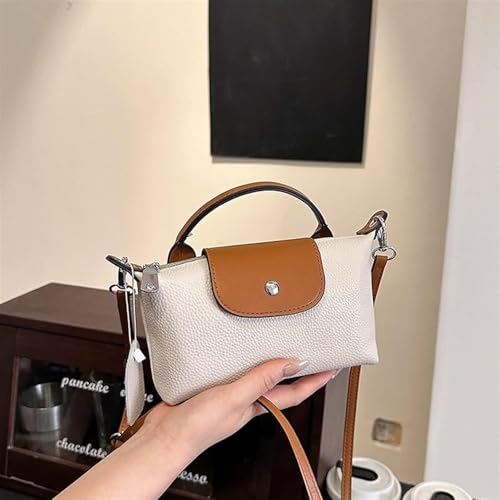 Genuine Leather Shoulder Crossbody Bag, Mini Light Luxury Women's Handbag, Shoulder Bag (White)2