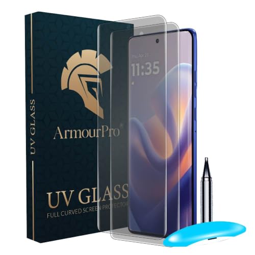 Image of ArmourPro 2 Pack Matte UV Tempered Glass for Motorola Edge 60 Pro, Motorola Edge 60 Fusion and Edge 60 Pro 5G, Premium Curved Screen Protector with Anti-Glare Finish, Edge-to-Edge Coverage, Fingerprint Friendly and Case Friendly