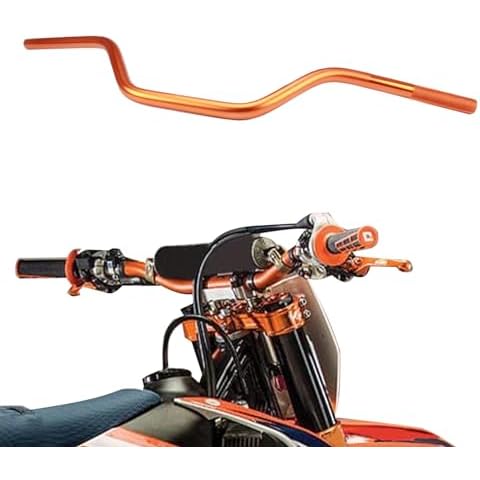 BIUGERCN Motorcycle Handlebar 22mm 7/8’’ Aluminum Alloy Handle Tubes Tracker Handlebar Drag Bar Replacement Part Universal for Dirt Bike cruising ATV Street bike Motocross Orange Cover