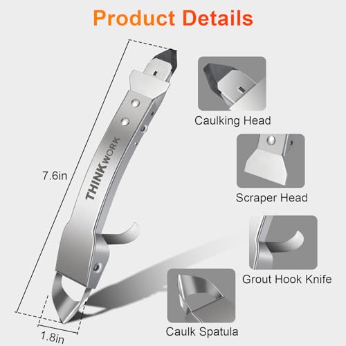 THINKWORK 4-in-1 Stainless Steel Caulk Tool