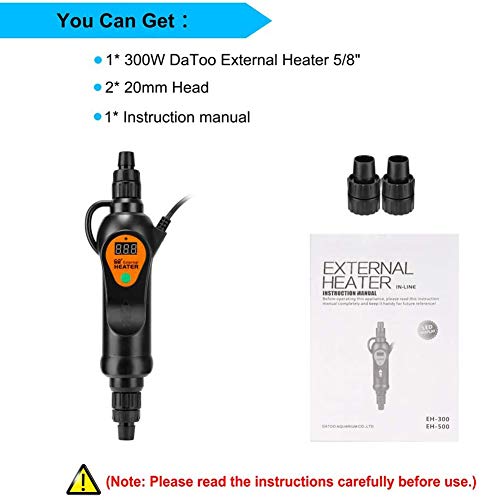 External Aquarium Heater Inline Canister Filter Tank Fish Lcd Display Overheating Protection Adjustable, 12"X 2"X 3.5",500W #TOP6