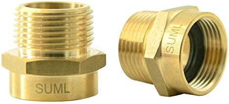 3/4” G Thread (BSP) Female to 3/4” NPT Male Connector Brass, 2 Pack