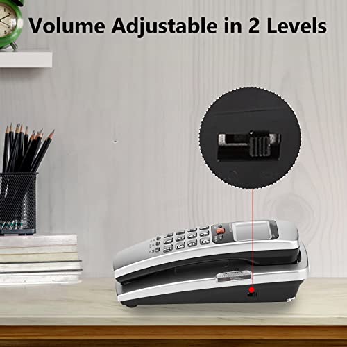 Teléfono con cable para escritorio o pared con ID de llamada DTMF miniatura 4