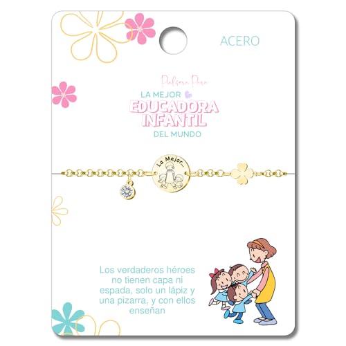 cotigo Pulseras Profesiones Acero Inoxidable, Ideal Regalos para Mujer, Plateado y Dorado (Educadora infantil - Dorado)