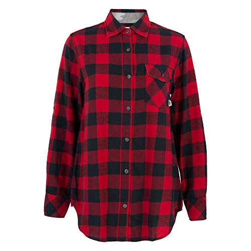 Duck and Buck Commander Nock Boyfriend Plaid Shirt, Red, Large