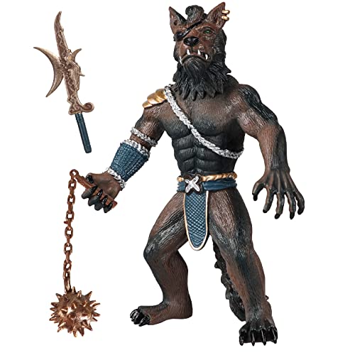 Happy Dream Werewolf Soldier Statue Figure With 2 Weapons, Fantasy Model Toy - 19.5 Centimeters/7.7 Inches #TOP16