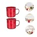 Toyvian 2 piezas Taza de Esmalte Roja Retro de Tazas y Café Ligera y Resistente para Hogar Oficina y Camping Imagen de Toyvian 2 piezas Taza de Esmalte Roja Retro de Tazas y Café Ligera y Resistente para Hogar Oficina y Camping