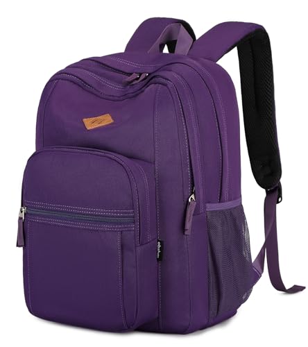 abshoo Girls Solid Color Backpack For College Women Water Resistant School Bag (Purple)