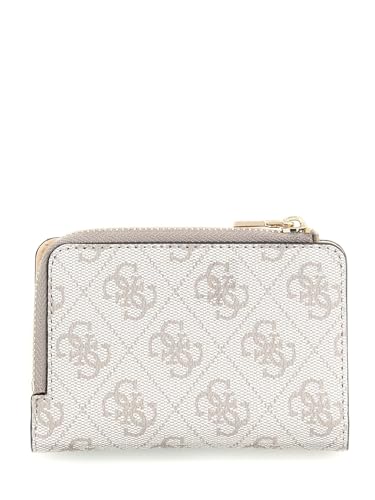 Image of Guess Dark Taupe Logo Printed Zipper Laurel Zip Around Wallet