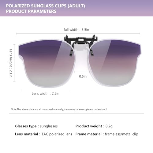 Image of Flip-Up Clip-On Polarized Sunglasses, UV Protection