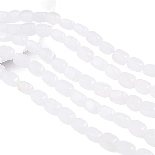 Miniatura 5 de Cuentas de piedras preciosas sueltas de ágata blanca natural cuboide para hacer joyas, 0.315 inx0.472 in 15.0 inStrand