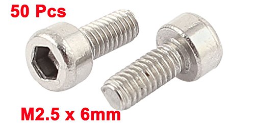 Amazon.co.jp: uxcell 六角穴付きネジ M2.5 x 6mm メタル ステンレス