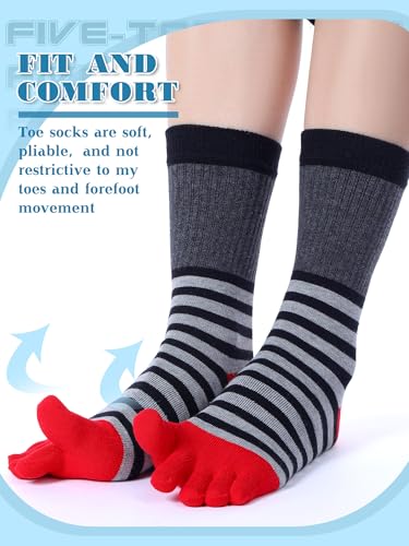Image of Fourluoo 3 /6 Pairs Women Toe Socks Cotton Breathable Ankle Five Toe Socks for Men Women Athletic Running