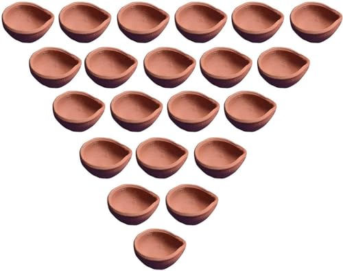 Albert Sign Deepak Pooja Hindu Diya|Terracotta Handmade Earthen Clay/Terracotta Decorative Diya pack of 10