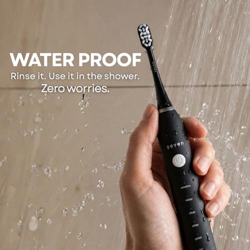 Image of Seven Oral Care SuperBrush Pro Electric Toothbrush for Adults | Rechargeable Toothbrush with Advanced Cleaning Technology | Soft Bristles | Gentle on Gums | Ergonomic Lightweight Design | Daily Oral Care (Matte Black)